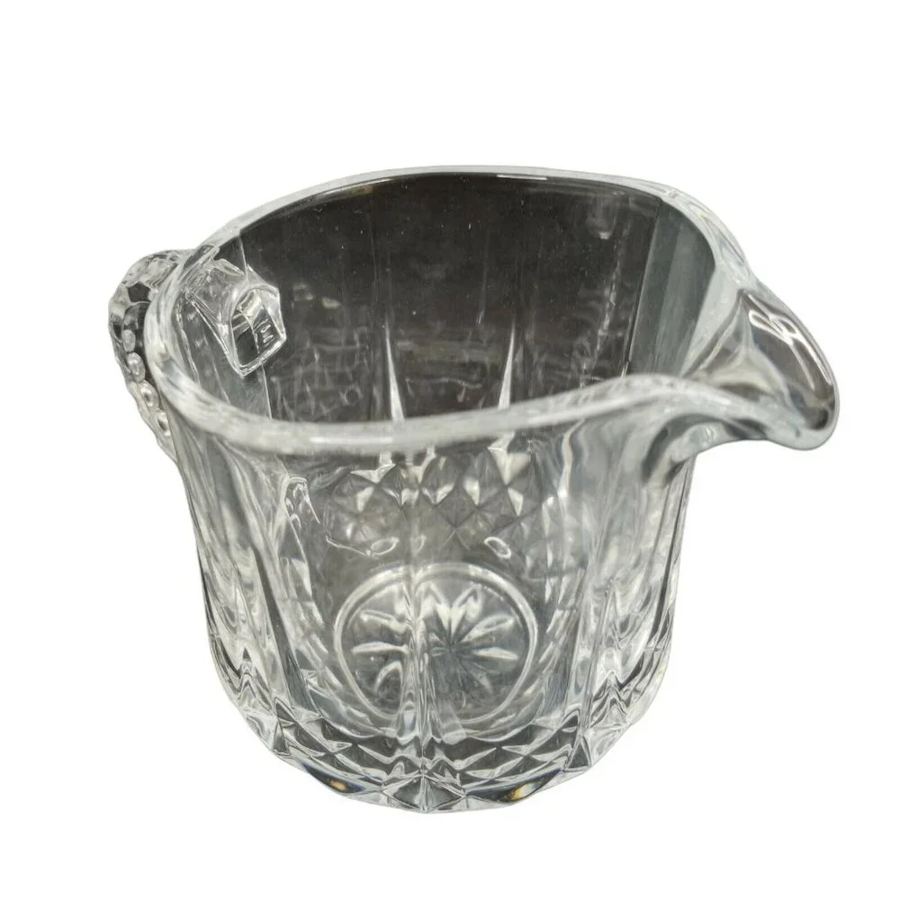 Vintage Creamer Sugar Salt Pepper Shakers Glass Diamond Pattern EAPG
